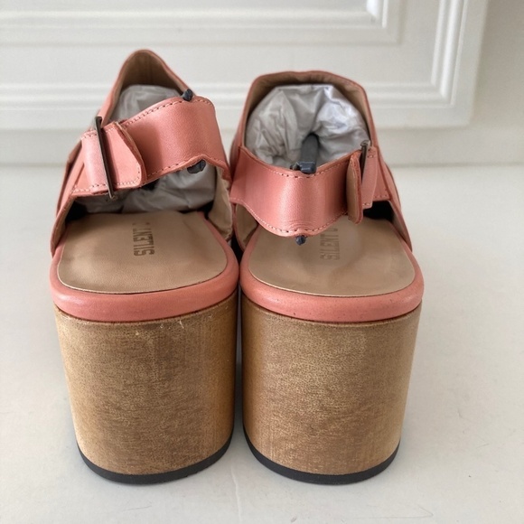 Anthropologie Pink Leather Mules with Wood Sole - Picture 6 of 8